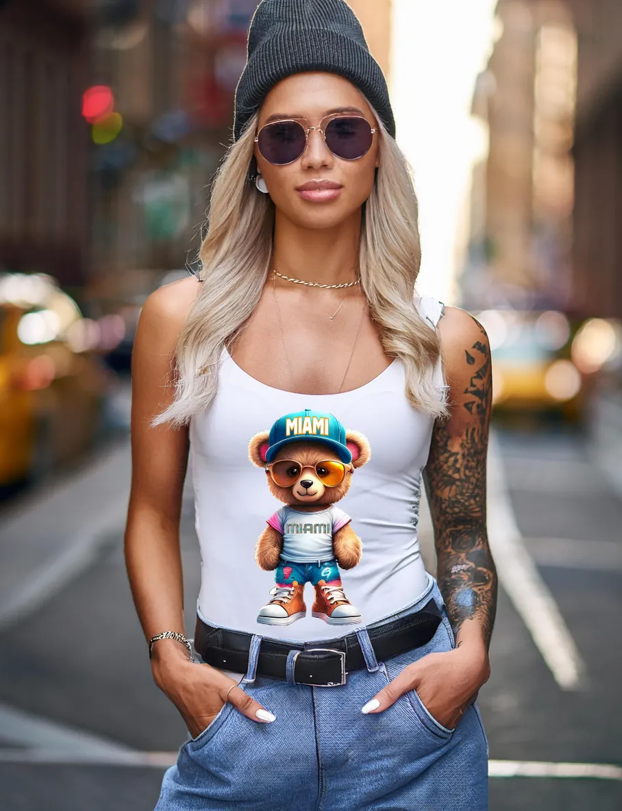 Teddy Miami White Collection Art T-Shirt - Unisex Design | Grooveman Music TM"