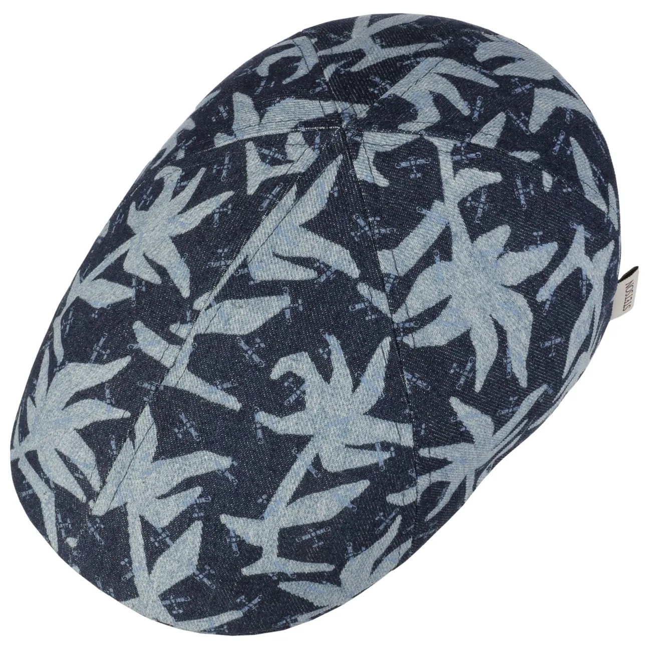 Texas Denim Print Flat Cap by Stetson