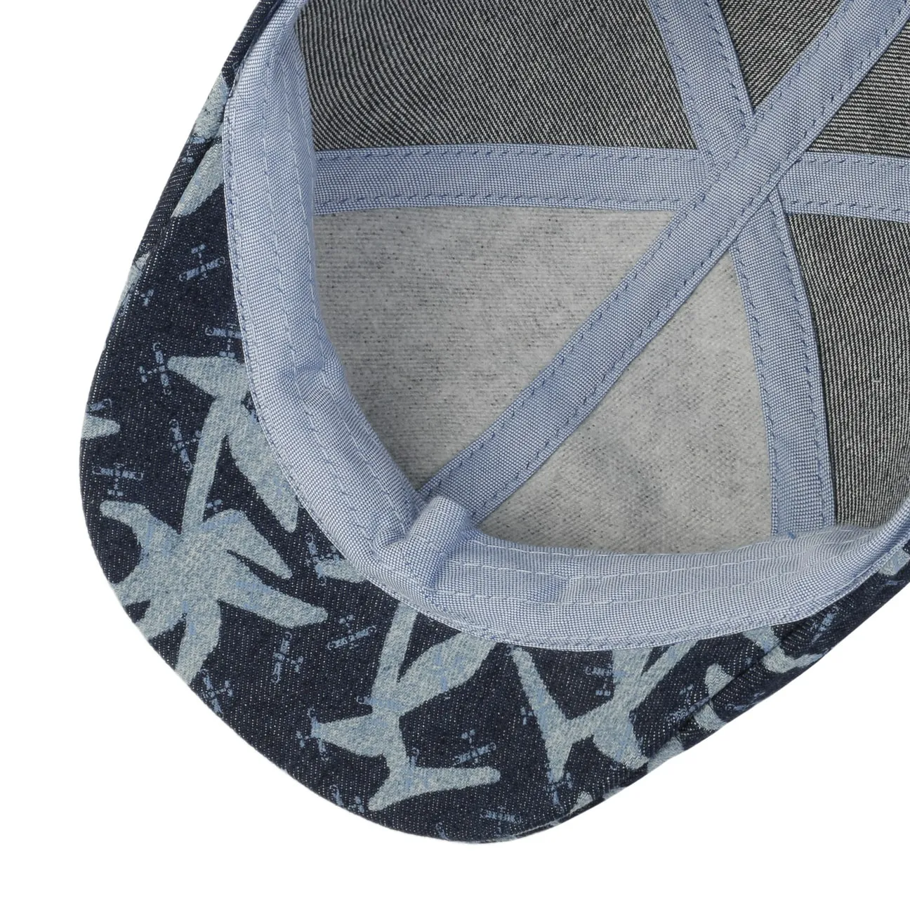 Texas Denim Print Flat Cap by Stetson