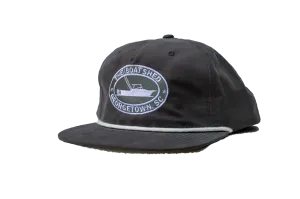 The Boat Shed Logo Rope Hat - Charcoal/ White