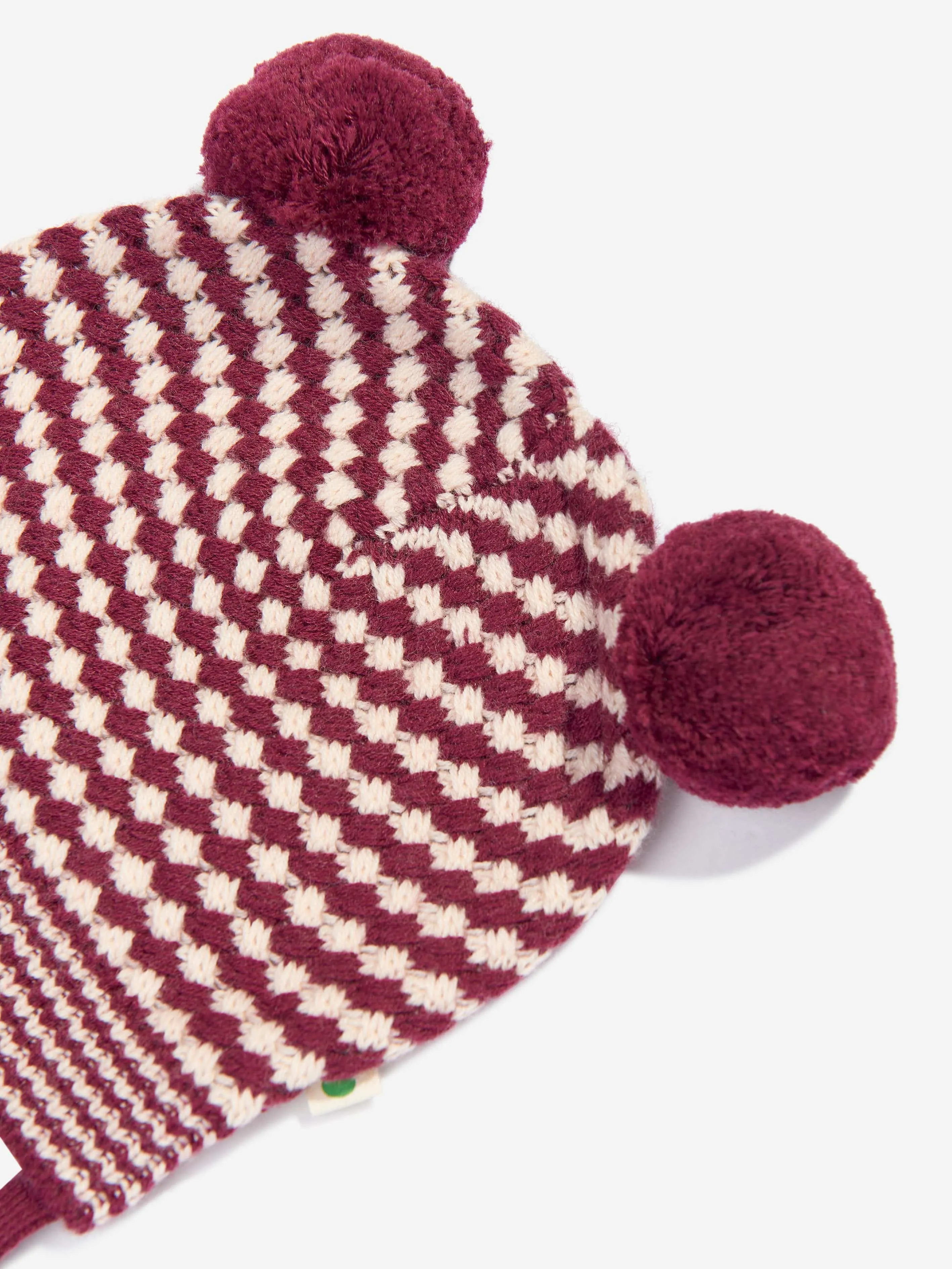 The Bonnie Mob Baby Girls Hazel Chunky Checker Hat in Berry