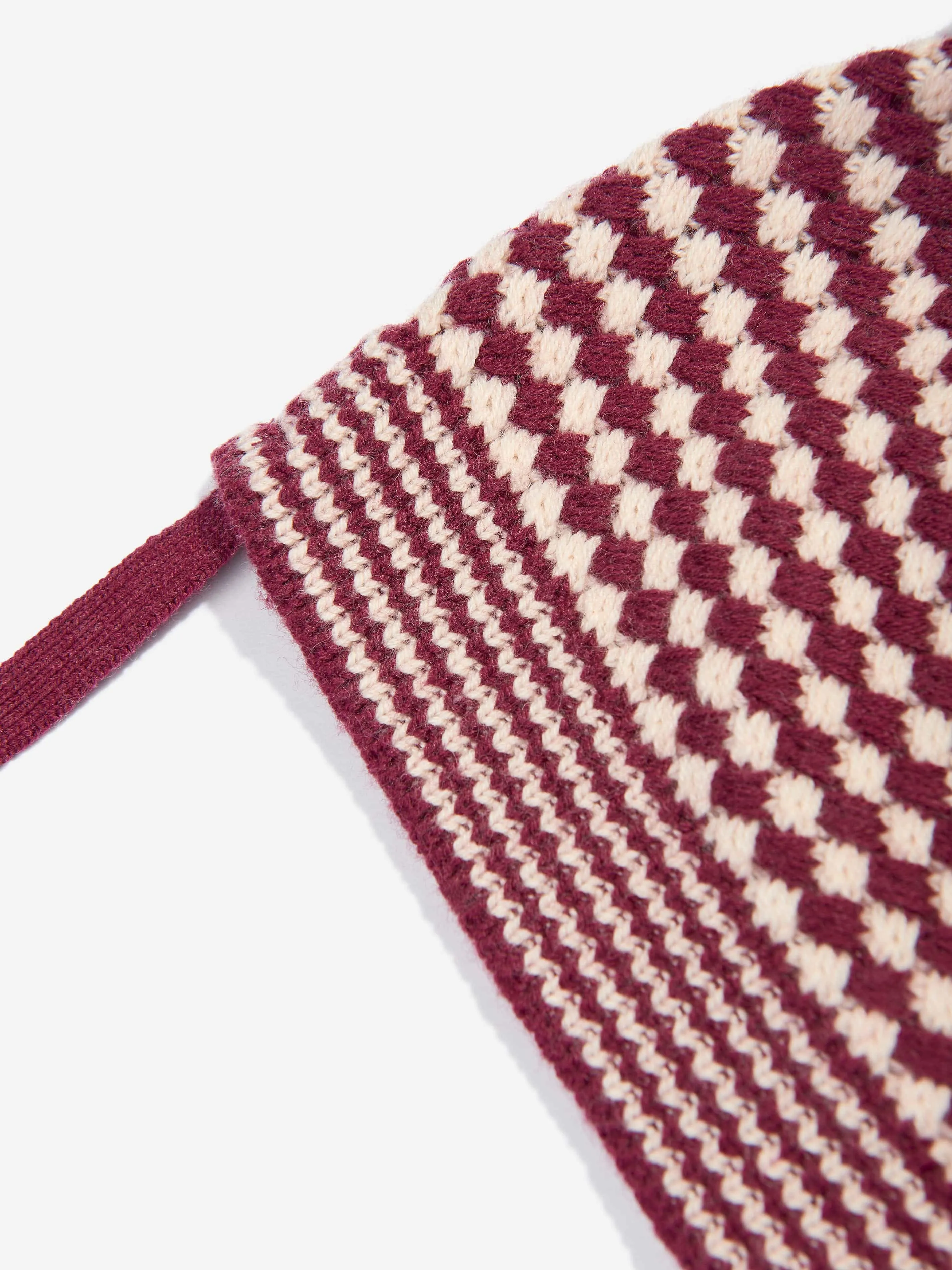 The Bonnie Mob Baby Girls Hazel Chunky Checker Hat in Berry