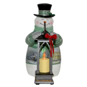 The Bradford Exchange Thomas Kinkade Warm Welcome Snowman Candle Issue #5 Lighted Musical Snowman Lantern Warm Wishes Tabletop Centerpiece Collection 7-inches