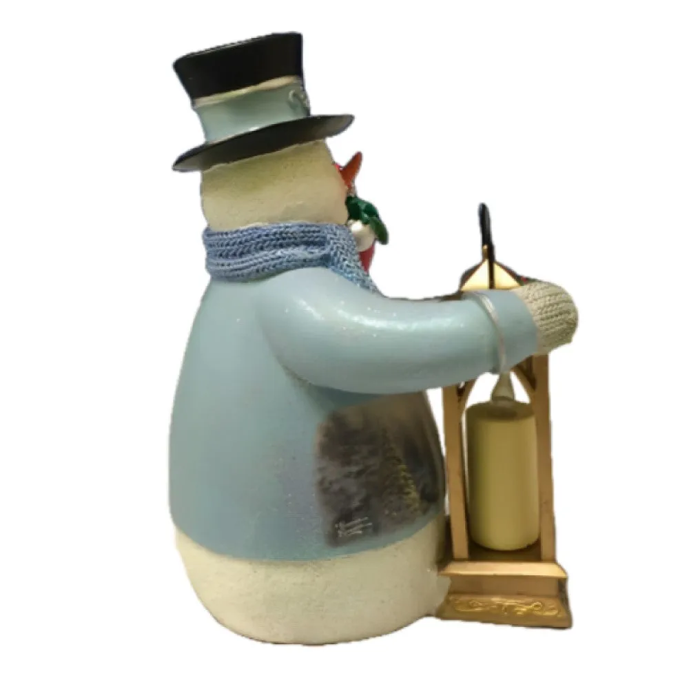 The Bradford Exchange Warm Wishes Tabletop Centerpiece Collection Issue #6 Deck The Halls Lighted Musical Snowman Lantern Tabletop Centerpiece Collection Christmas Decoration by Thomas Kinkade 7-inches