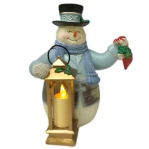 The Bradford Exchange Warm Wishes Tabletop Centerpiece Collection Issue #6 Deck The Halls Lighted Musical Snowman Lantern Tabletop Centerpiece Collection Christmas Decoration by Thomas Kinkade 7-inches