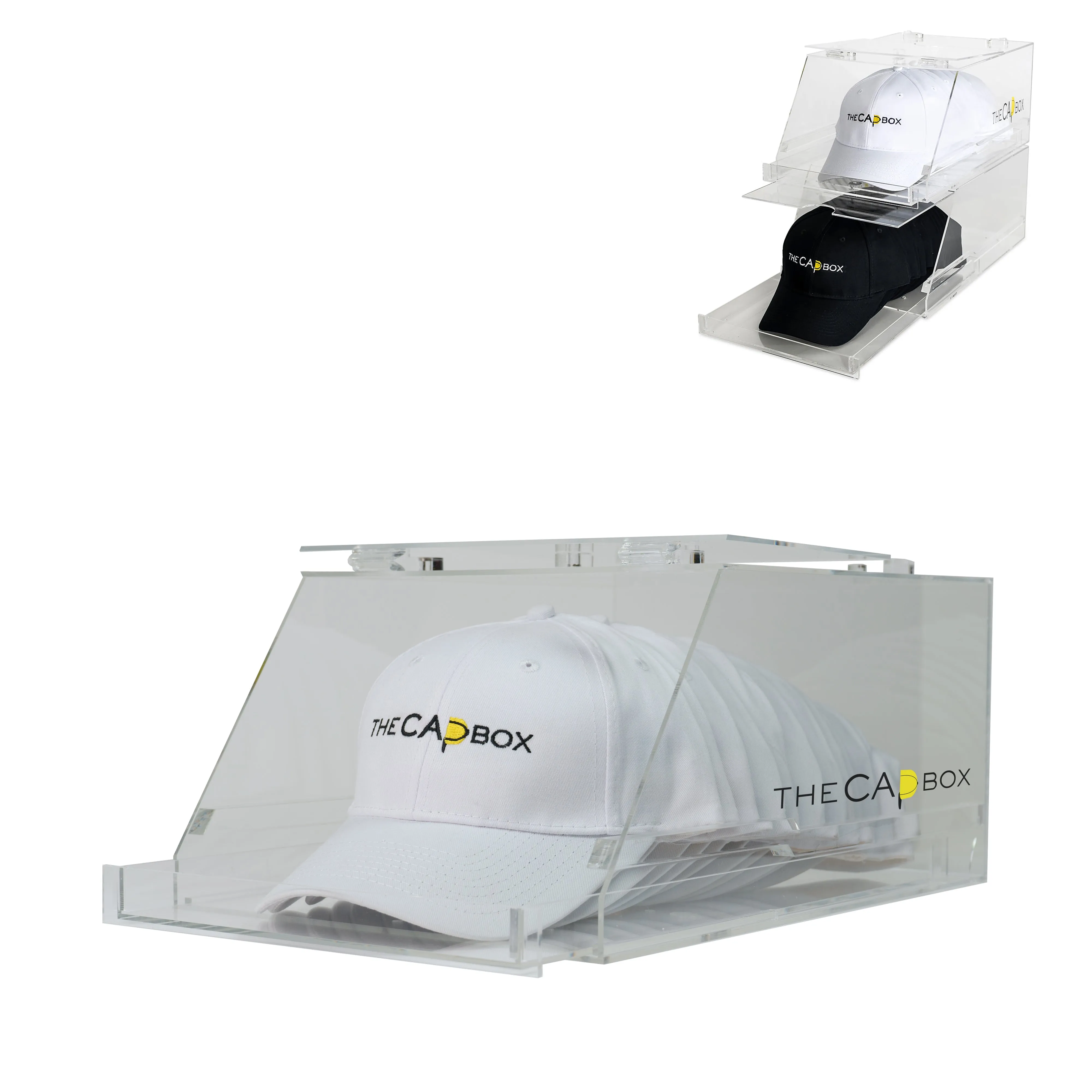 The Clear Glasshouse CapBox Hat Rack Stackable Baseball Cap Storage