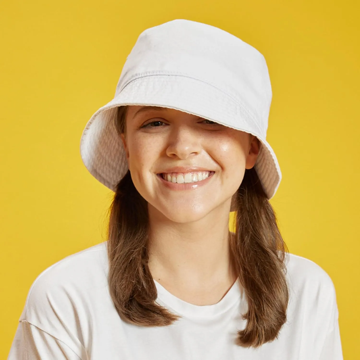 The Hat Depot Bucket Sun Hat 100% Cotton Long Brim and Deeper & Round Top Tennis Packable Summer Fashion Outdoor Hat