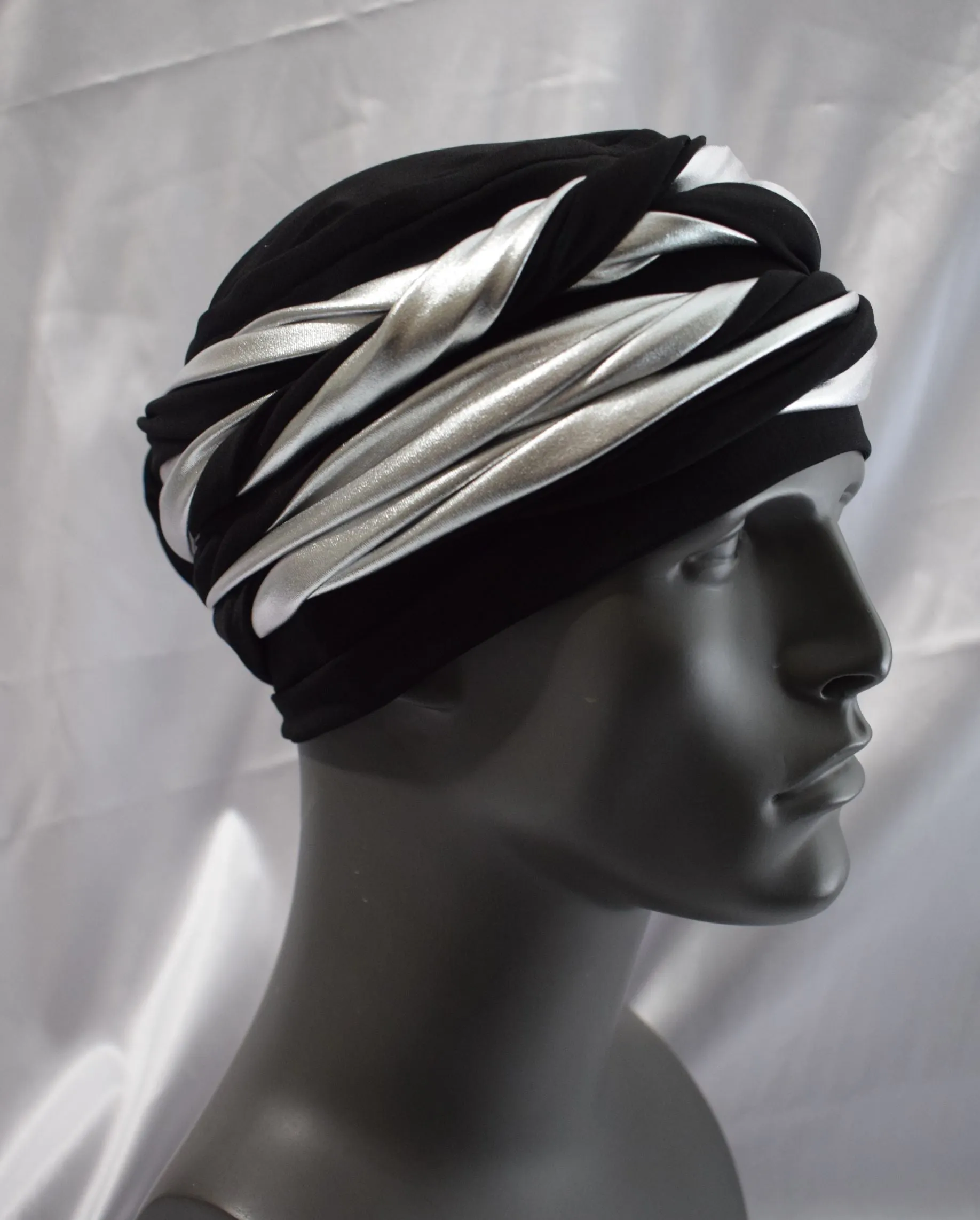 The King Black n Silver EZ PZ Turban