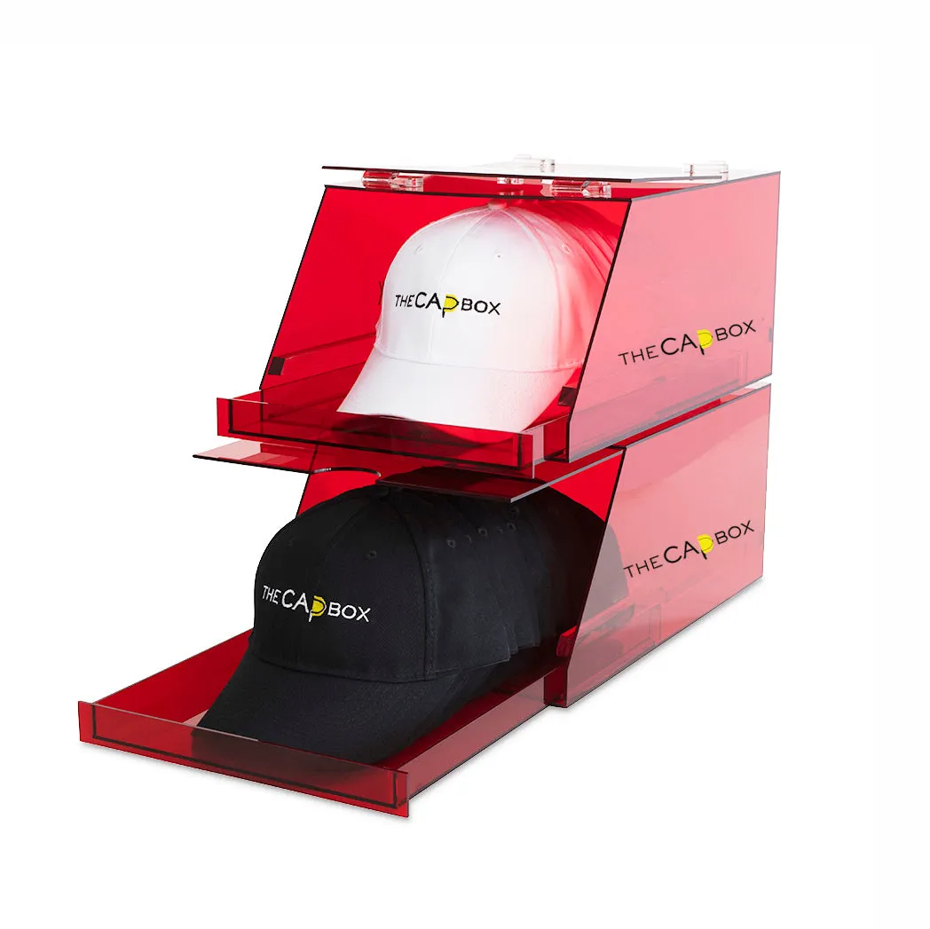 The L.A. Purple Glasshouse CapBox Transparent Hat Rack Stackable Baseball Cap Storage