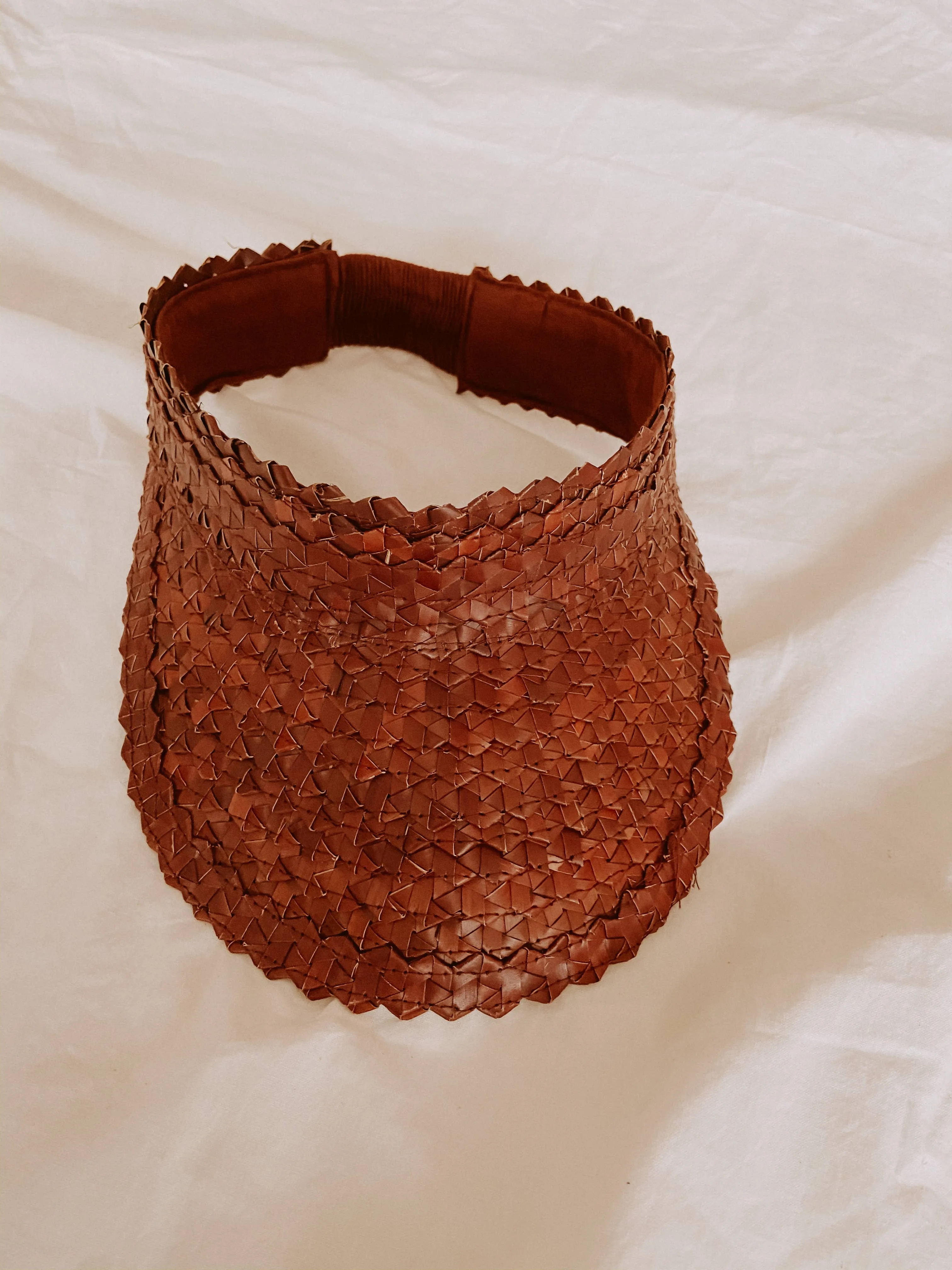 The Leia Hand Woven Rattan Visor by Village Thrive
