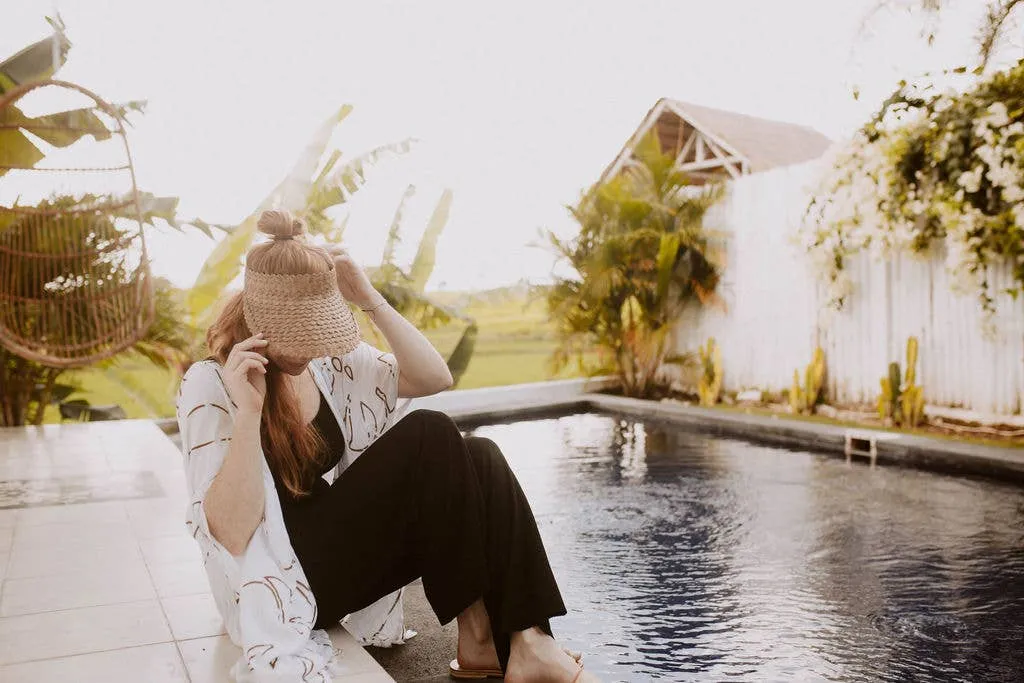 The Leia Hand Woven Rattan Visor by Village Thrive