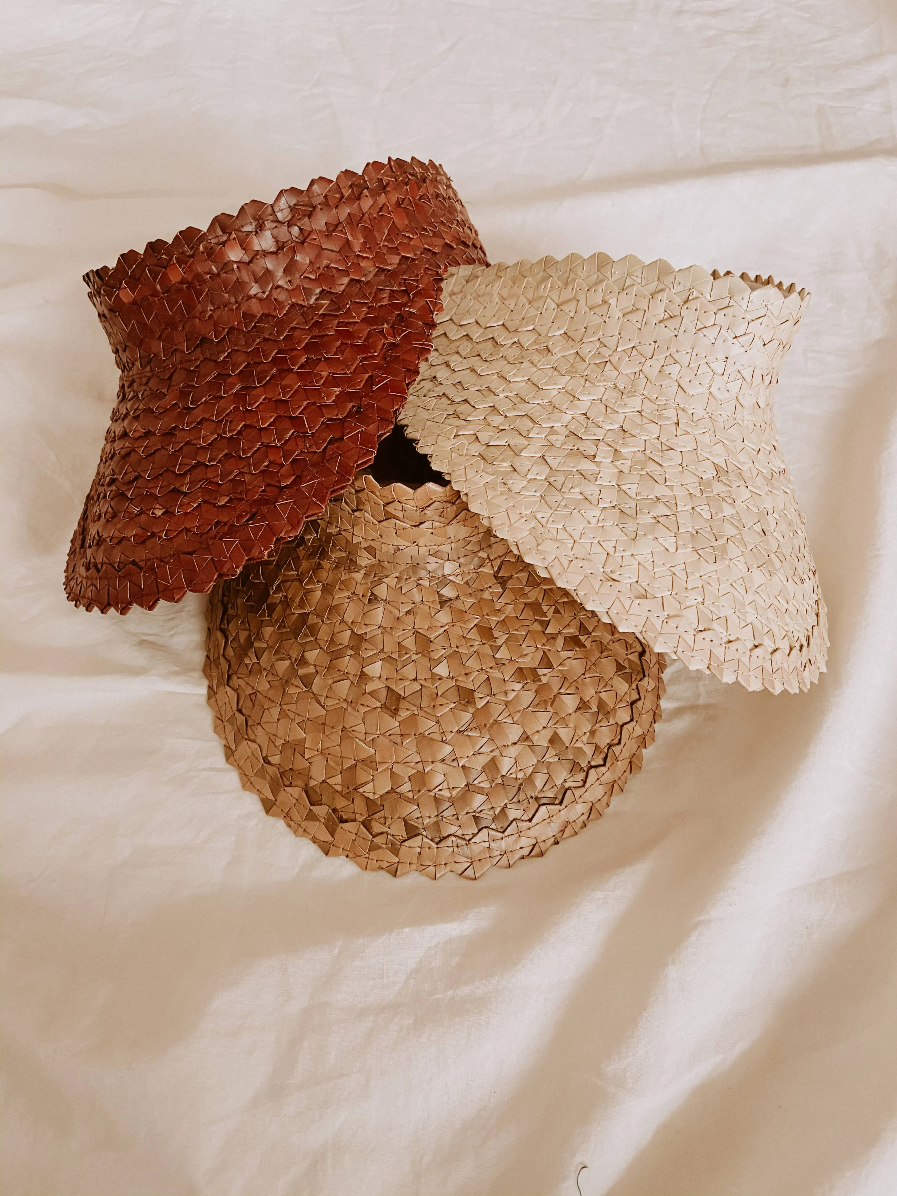 The Leia Hand Woven Rattan Visor by Village Thrive