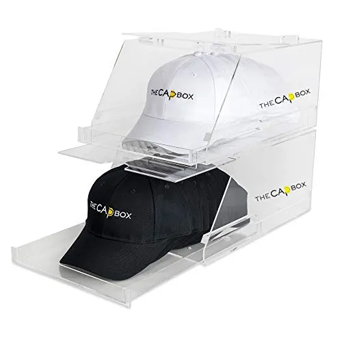 The Pink Glasshouse CapBox Transparent Hat Rack Stackable Baseball Cap Storage