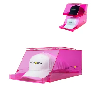 The Pink Glasshouse CapBox Transparent Hat Rack Stackable Baseball Cap Storage