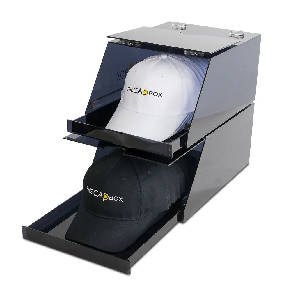 The Pink Glasshouse CapBox Transparent Hat Rack Stackable Baseball Cap Storage