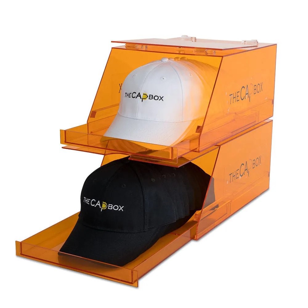 The Pink Glasshouse CapBox Transparent Hat Rack Stackable Baseball Cap Storage