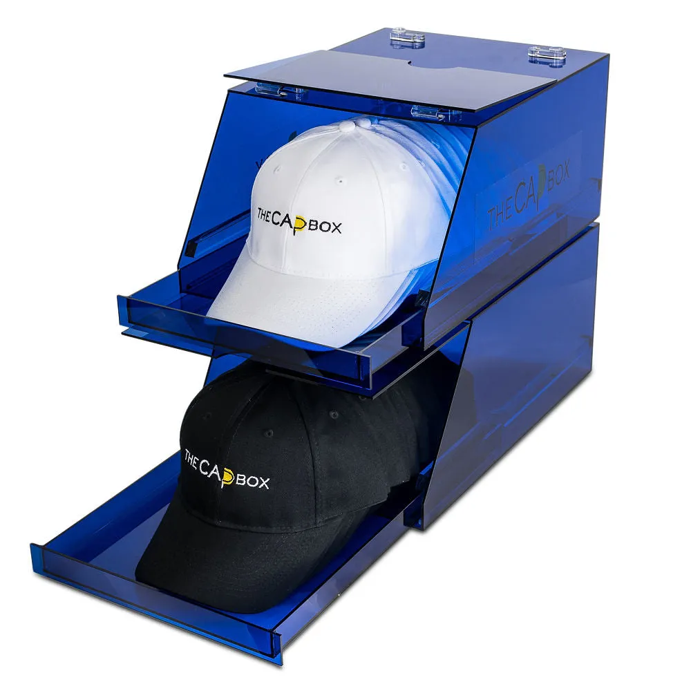 The Pink Glasshouse CapBox Transparent Hat Rack Stackable Baseball Cap Storage