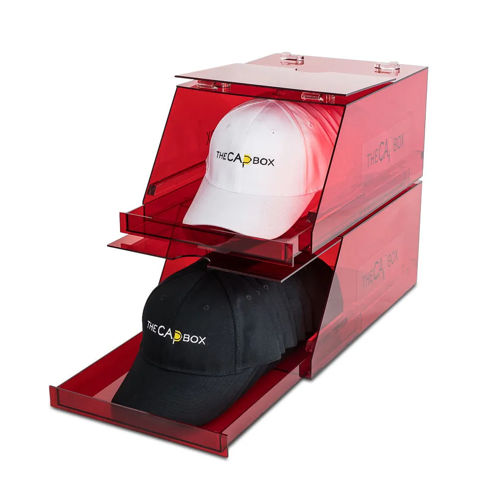The Pink Glasshouse CapBox Transparent Hat Rack Stackable Baseball Cap Storage