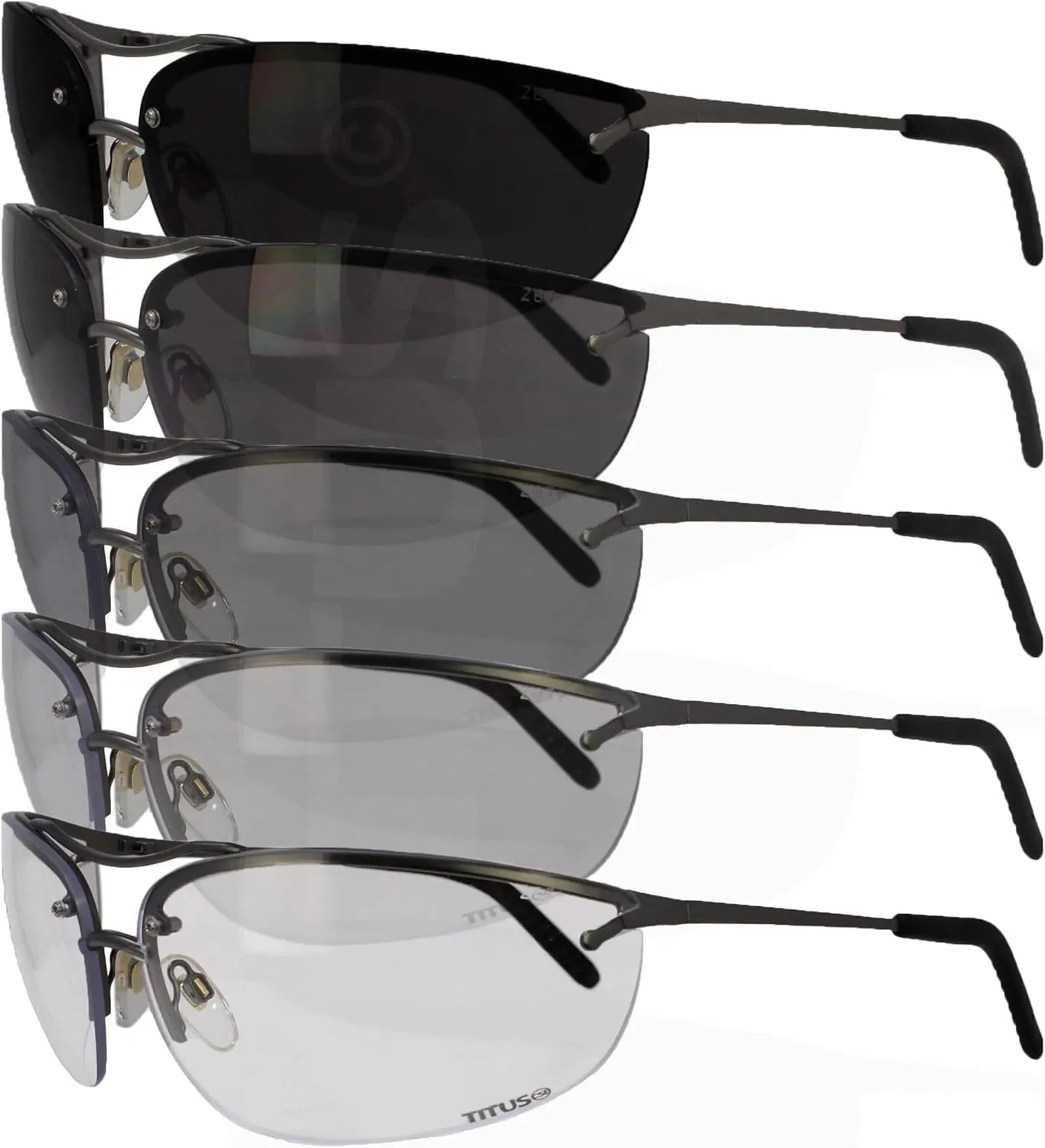 TITUS G99 Premium Wrap Around Metal Frame Z87.1 & Z87  Safety Glasses with Integrated Side Shield