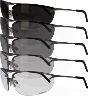 TITUS G99 Premium Wrap Around Metal Frame Z87.1 & Z87  Safety Glasses with Integrated Side Shield