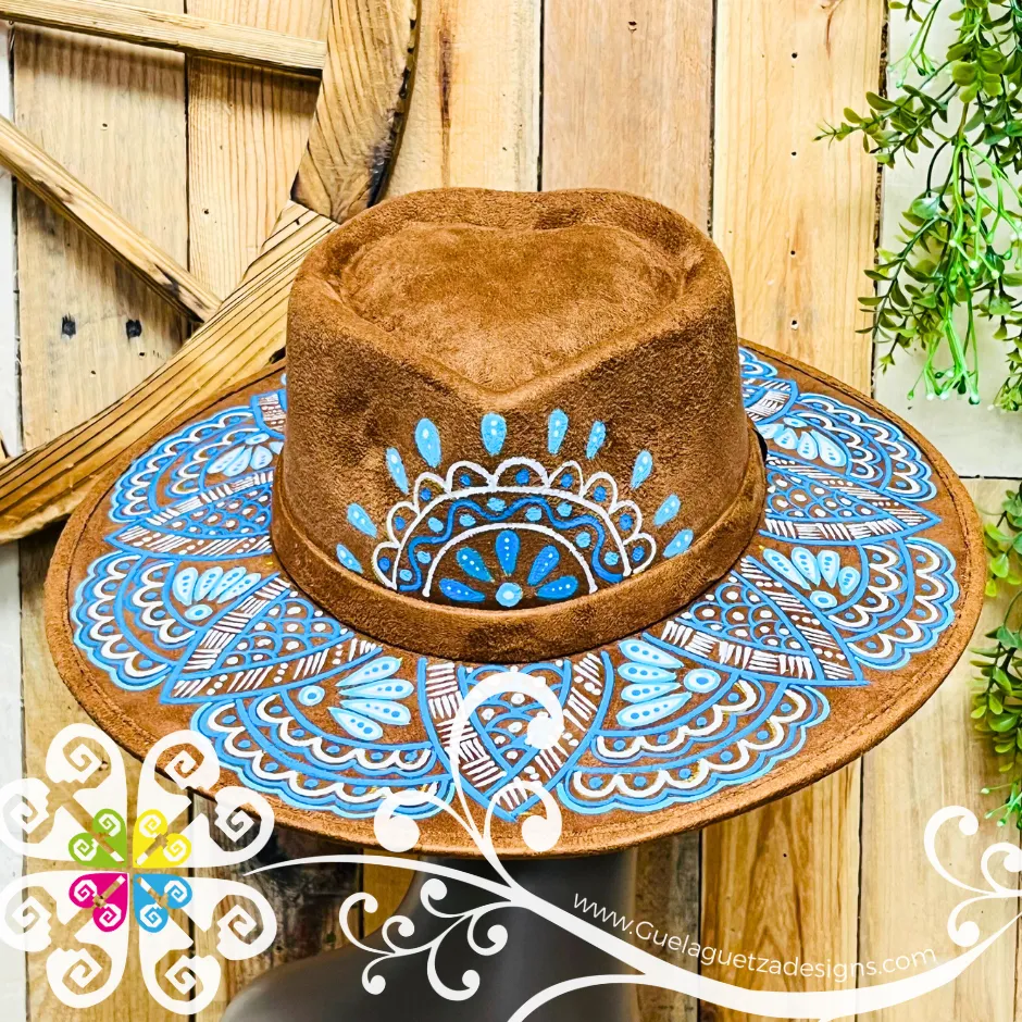Tobacco Heart Mitla Velvet Hat - Hand Painted Hat