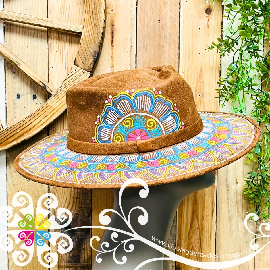 Tobacco Heart Mitla Velvet Hat - Hand Painted Hat
