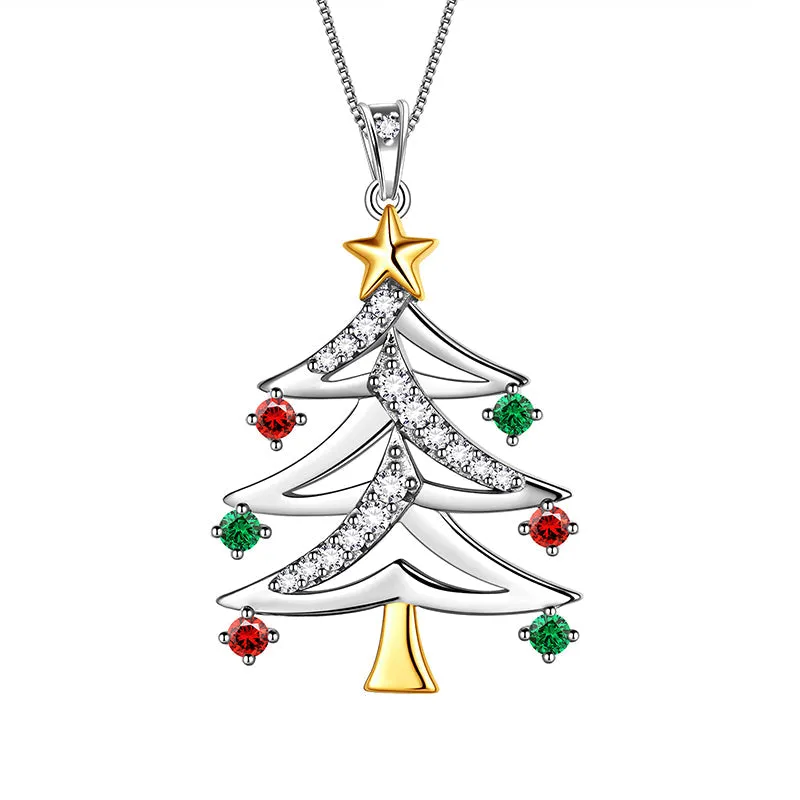 Tokyo Mart Christmas Tree Necklaces Pendant Women Girls Jewelry Xmas Gifts