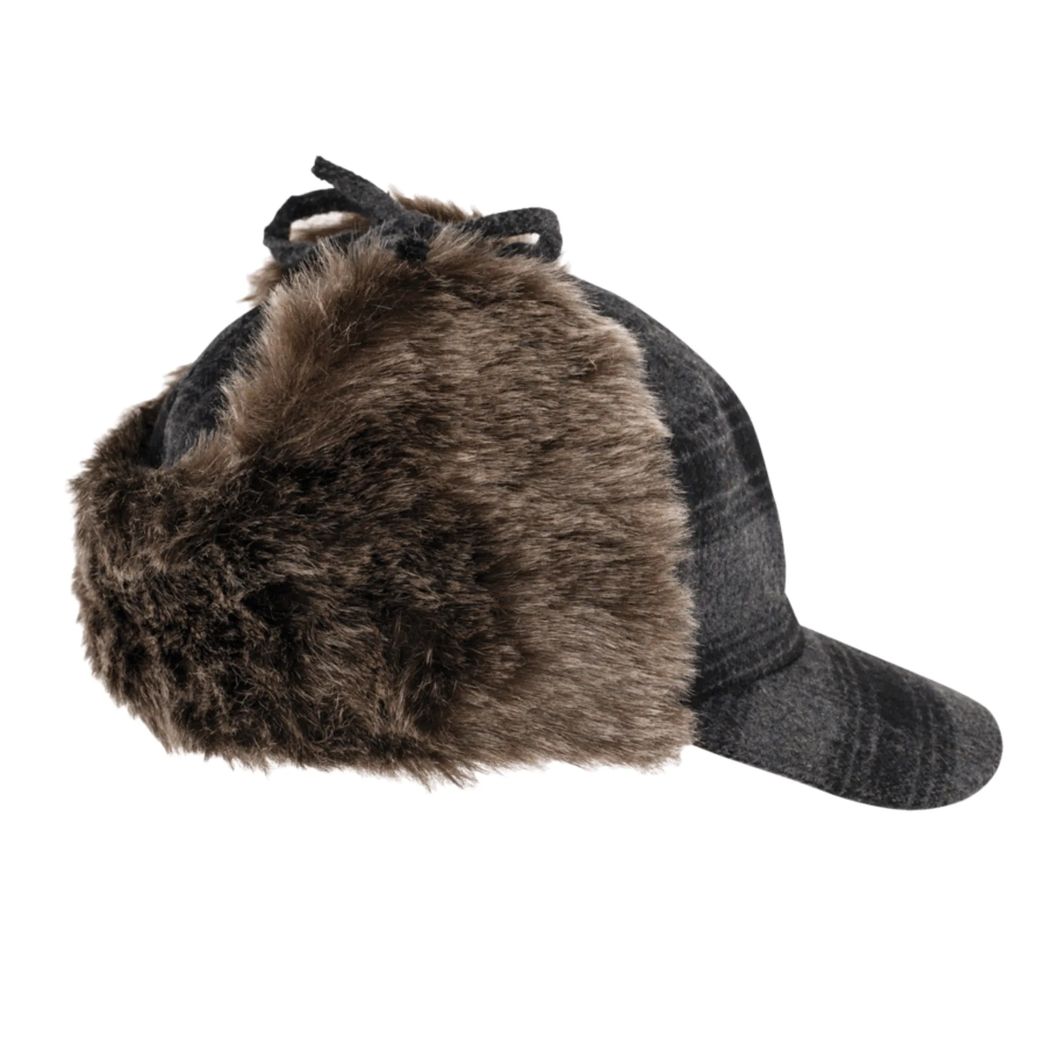 Tough Duck Fudd Hat - Poly/Wool Blend, Faux Fur Trim, Plaid Design, Superior Warmth, Classic Style, Durable Winter Protection, Unisex Comfort, Outdoor Adventure Ready | Sizes M-XL