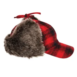 Tough Duck Fudd Hat - Poly/Wool Blend, Faux Fur Trim, Plaid Design, Superior Warmth, Classic Style, Durable Winter Protection, Unisex Comfort, Outdoor Adventure Ready | Sizes M-XL