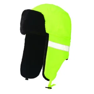 Tough Duck Hi Vis Aviator Hat - Poly, 3M Thinsulate, Reflective Tape, Wind Resistant, Sherpa Trim, Adjustable Chin Strap, Superior Warmth, Durable Winter Protection | Sizes M-XL