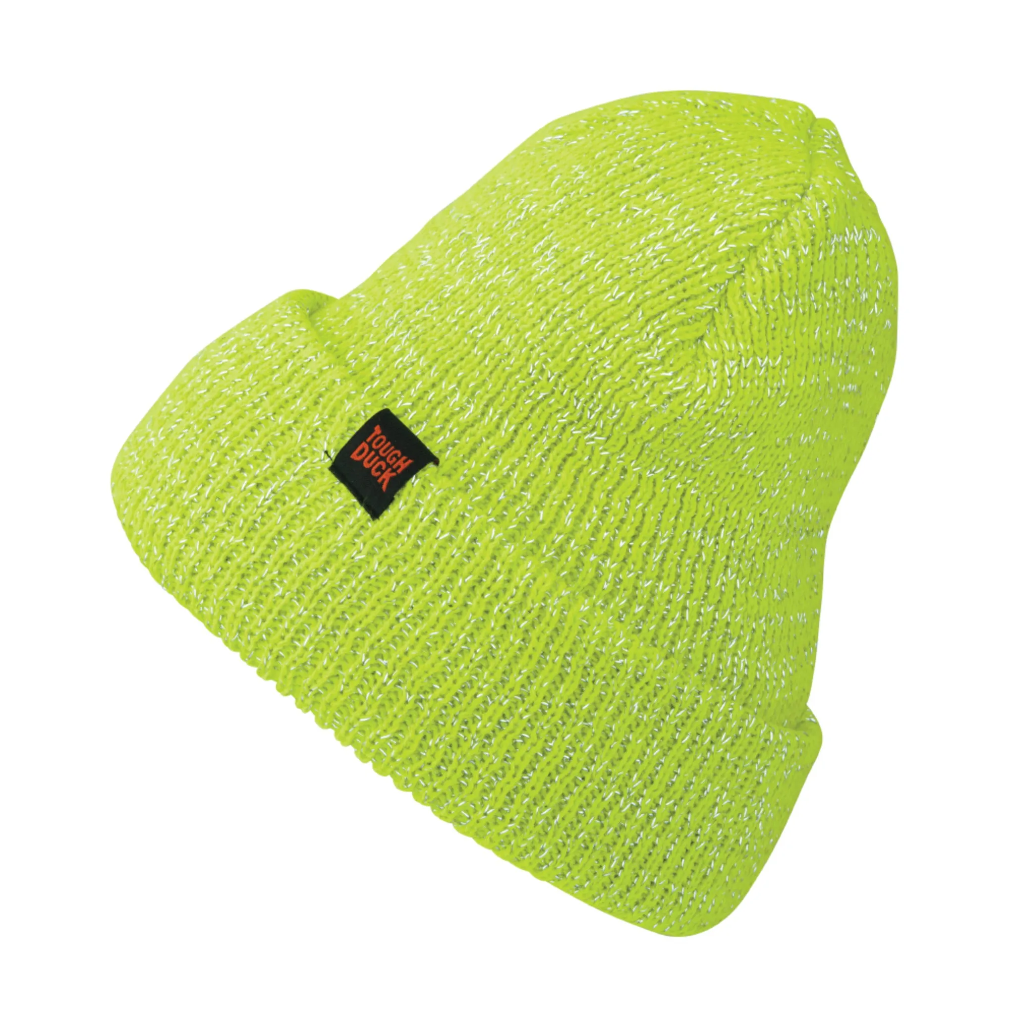 Tough Duck Urban Safety Acrylic Knit Toque with Reflective Yarn, Wide Cuff for Warmth and Visibility, Stylish Nighttime Essential for Comfort and Safety | One Size