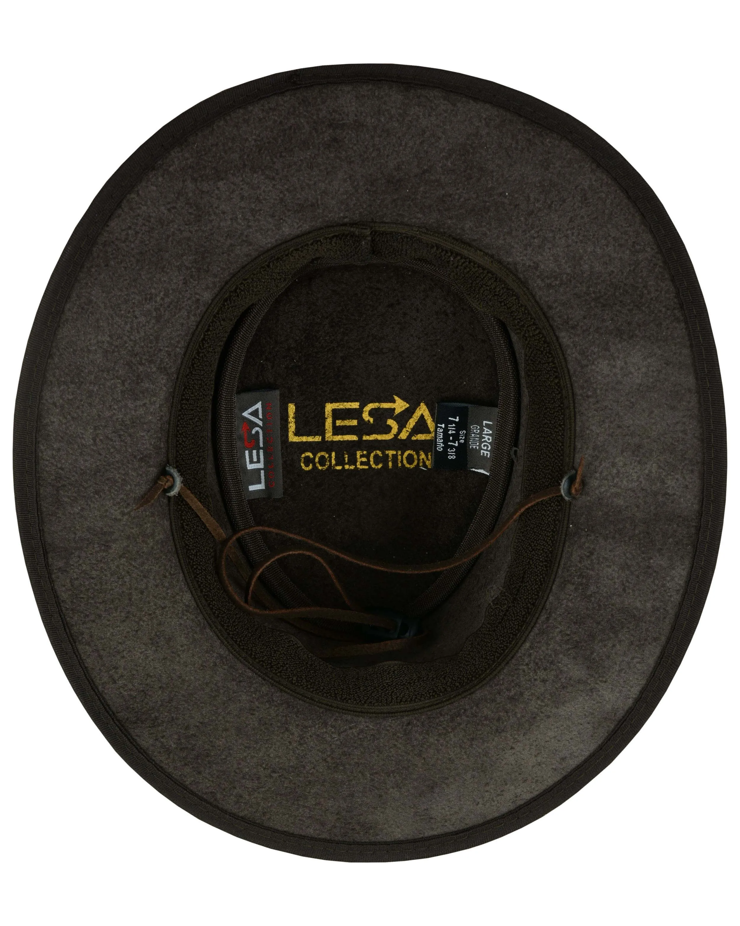 Trekker Leather Crushable  Outback Hat For Men and Women Fold Up