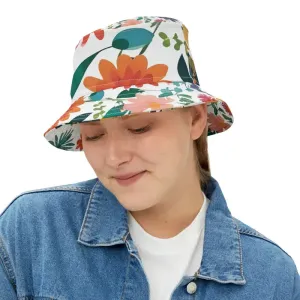 Trendy Floral Bucket Hat with Spring Flowers