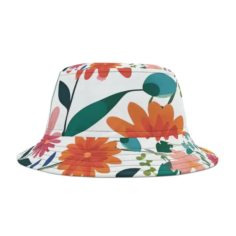 Trendy Floral Bucket Hat with Spring Flowers