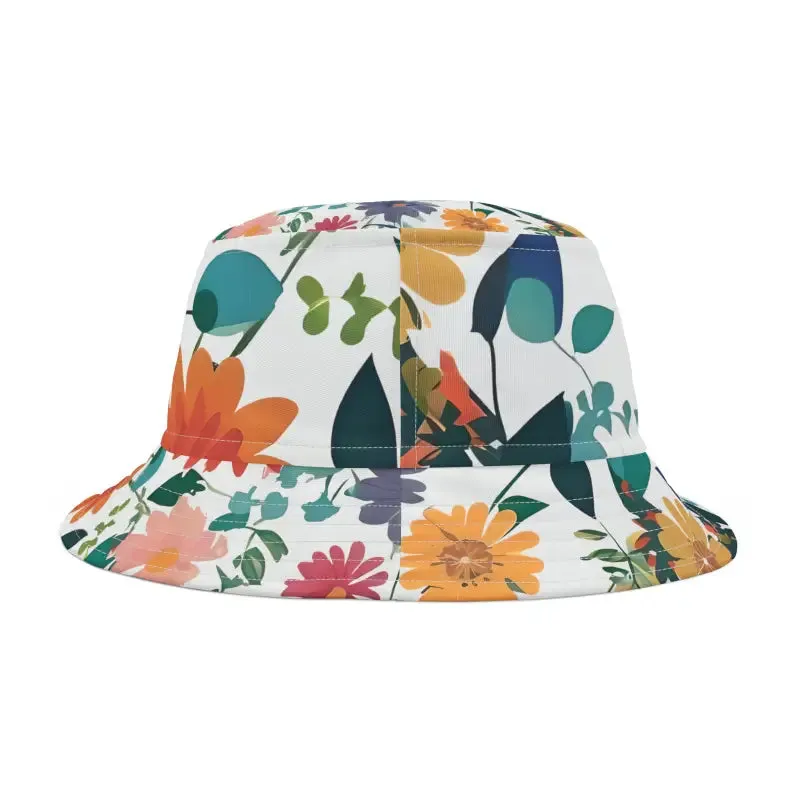 Trendy Floral Bucket Hat with Spring Flowers