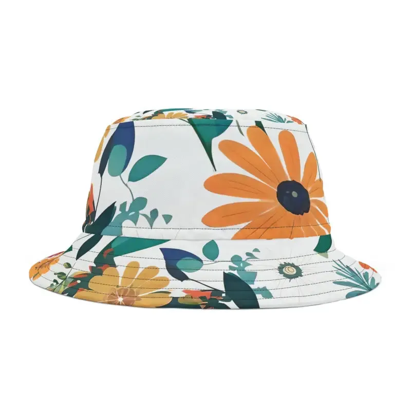 Trendy Floral Bucket Hat with Spring Flowers