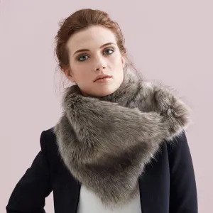 Truffle Asymmetric Faux Fur Scarf