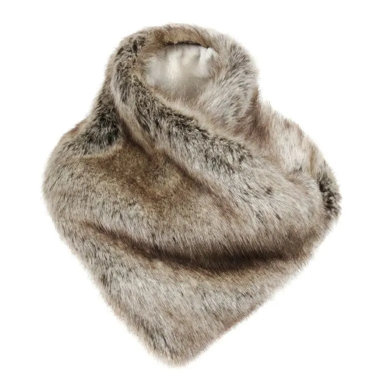 Truffle Asymmetric Faux Fur Scarf