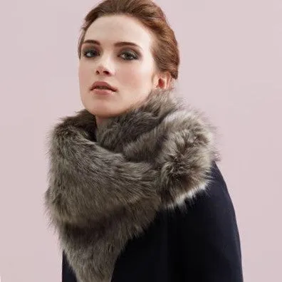 Truffle Asymmetric Faux Fur Scarf