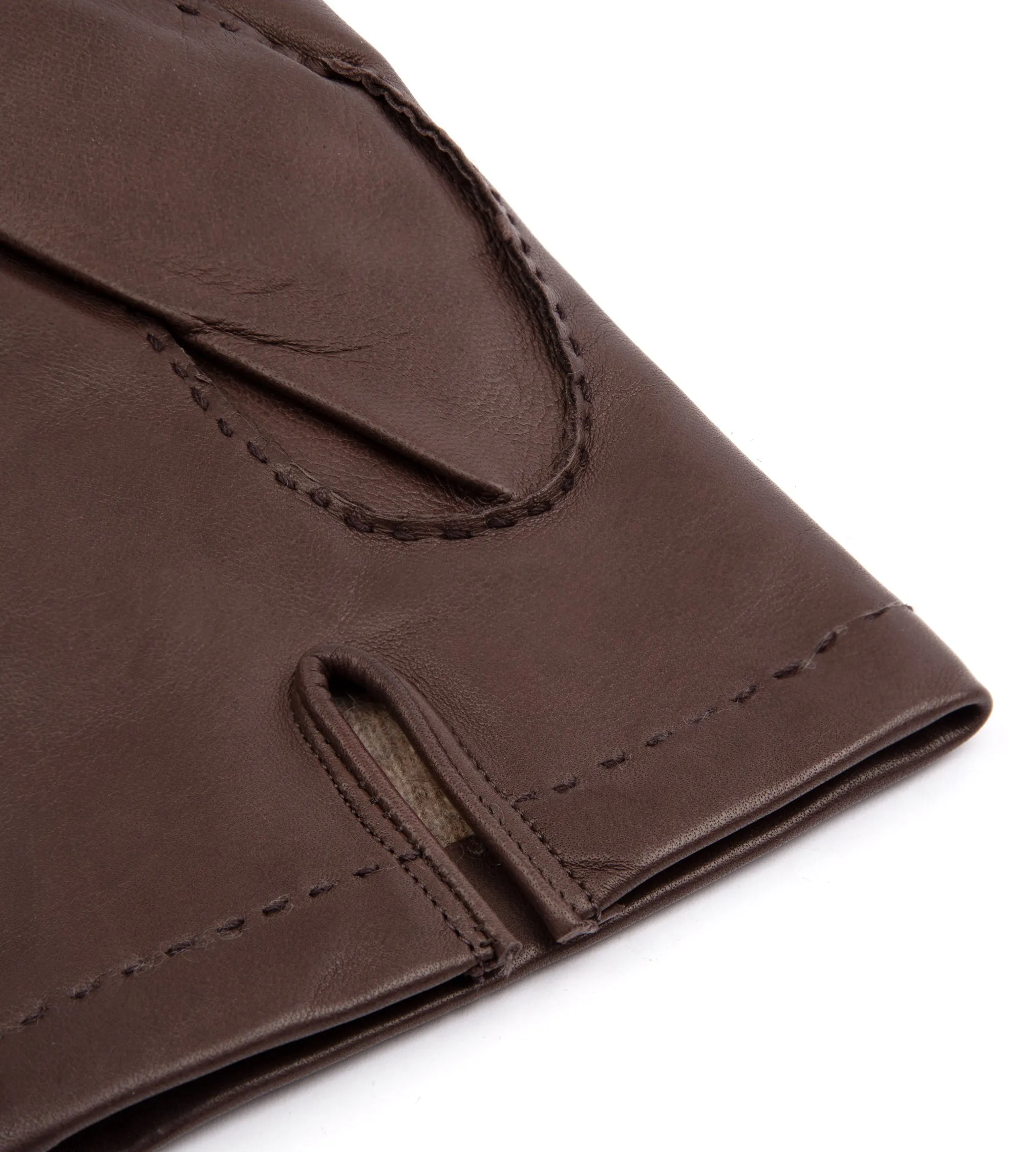 Trunk Cashmere Lined Napa Leather Gloves: Mink Brown