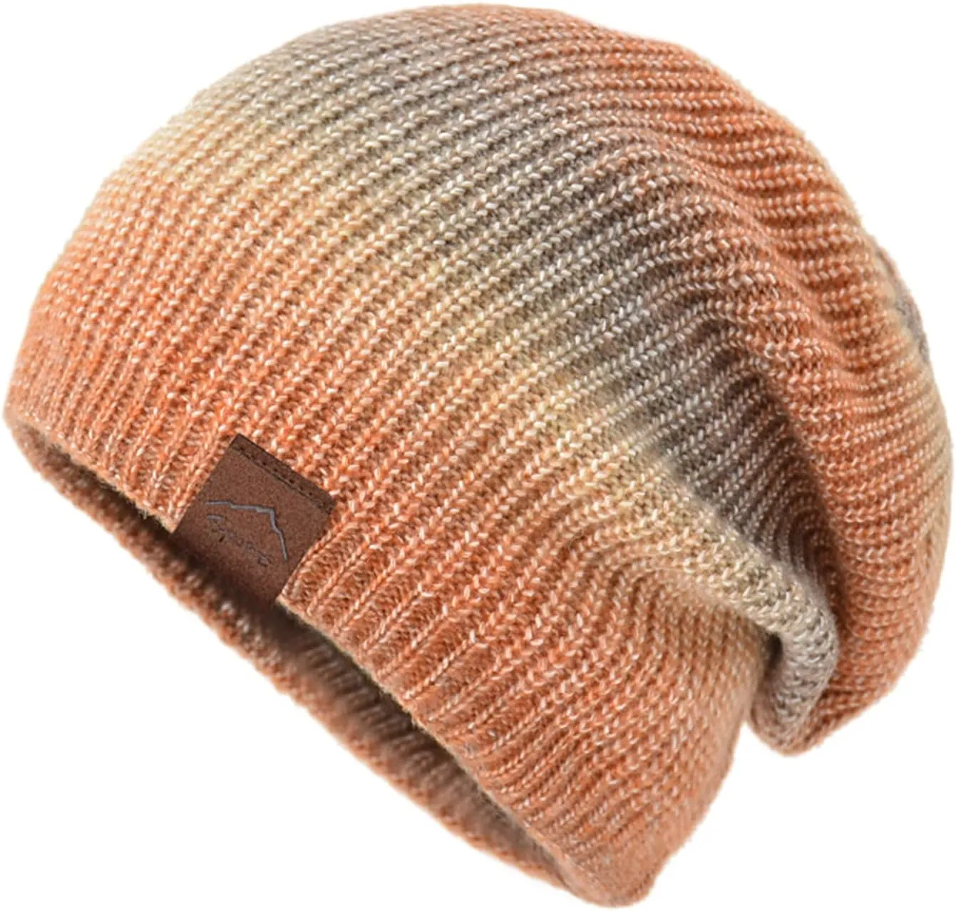 tuduoms Womens Tie Dye Hats Winter Wool Warm Rib Cable Knit Beanies Hat Teen Girls Trendy Cute Skull Ski Cap Pom Pom Beanie
