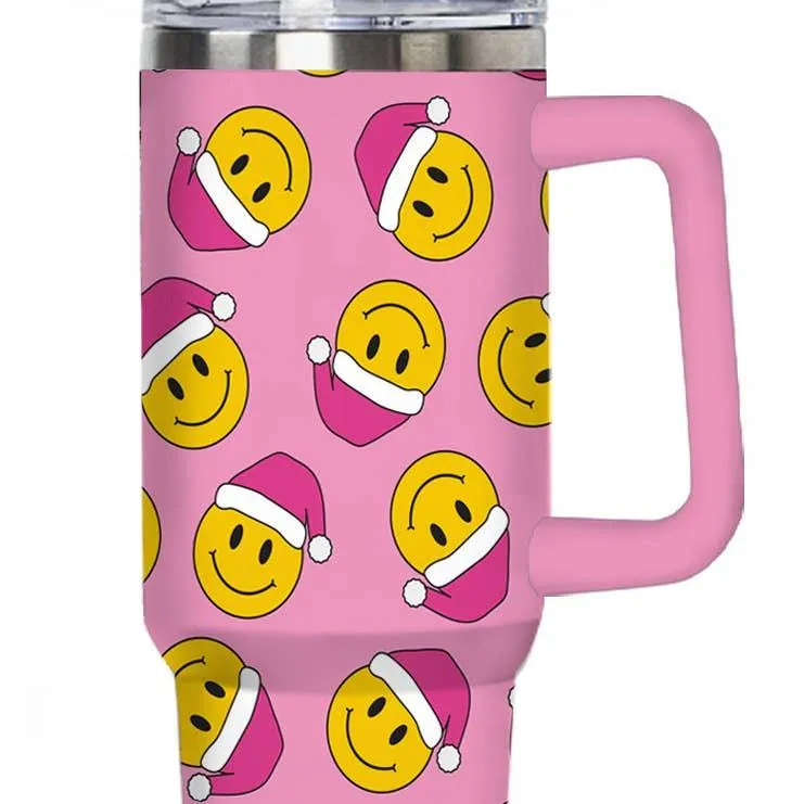 Tumbler | Happy Face Santa Hats Tumbler| Katydid
