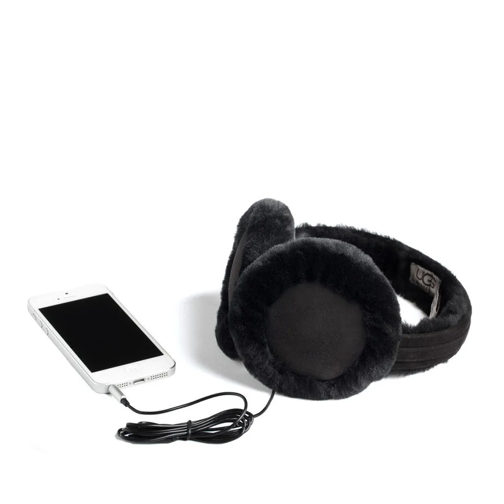UGG Australia Women's Classic "U" Logo Speaker Earmuff Hat (Black)