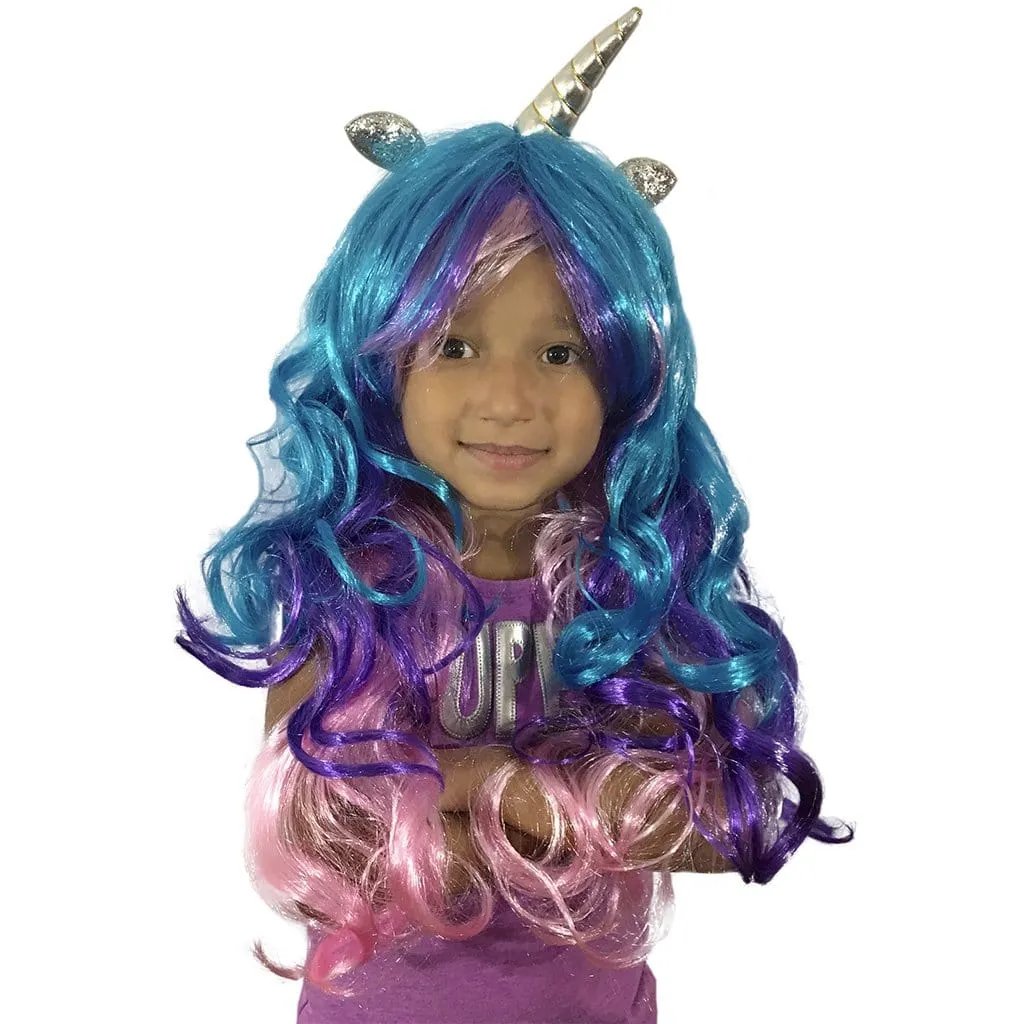 Unicorn Wig with Horns and Ears - One Size Fits All