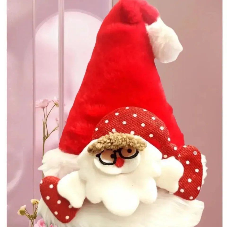 Unique Gift,Santa Hat Snowman Cartoon Christmas Decoration plush small Rabbit hair adult antlers Santa Claus Hats 
45*32CM
