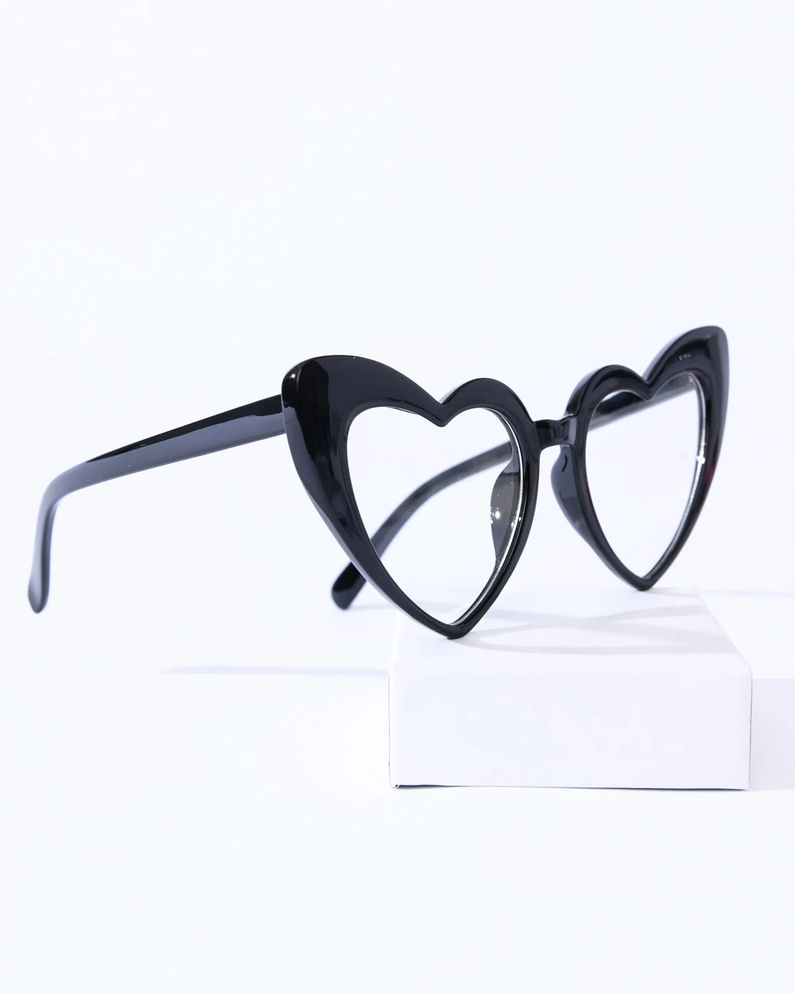 Unique Vintage Black Heart Glasses | Black