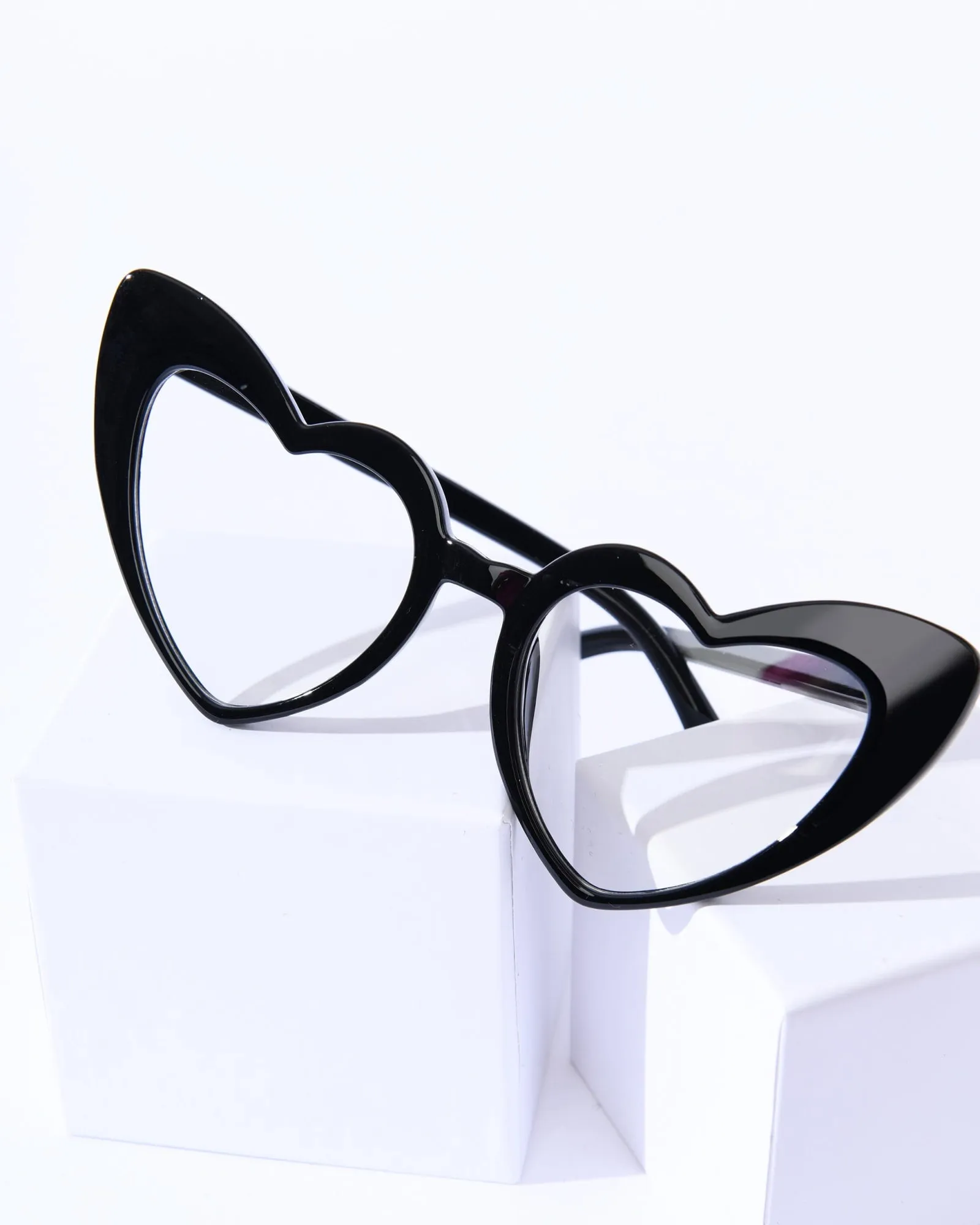 Unique Vintage Black Heart Glasses | Black