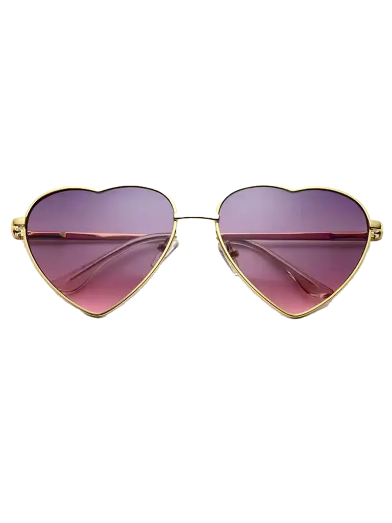 Unisex Festival Fashion Multi Colour Heart Shape Glasses