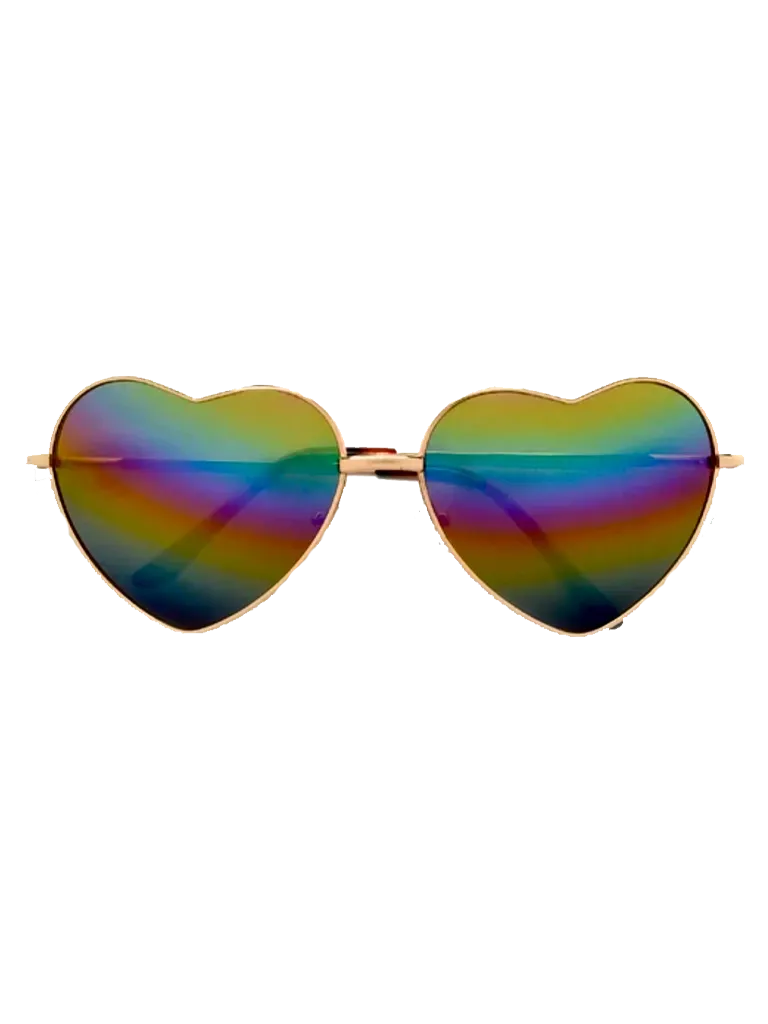 Unisex Festival Fashion Multi Colour Heart Shape Glasses