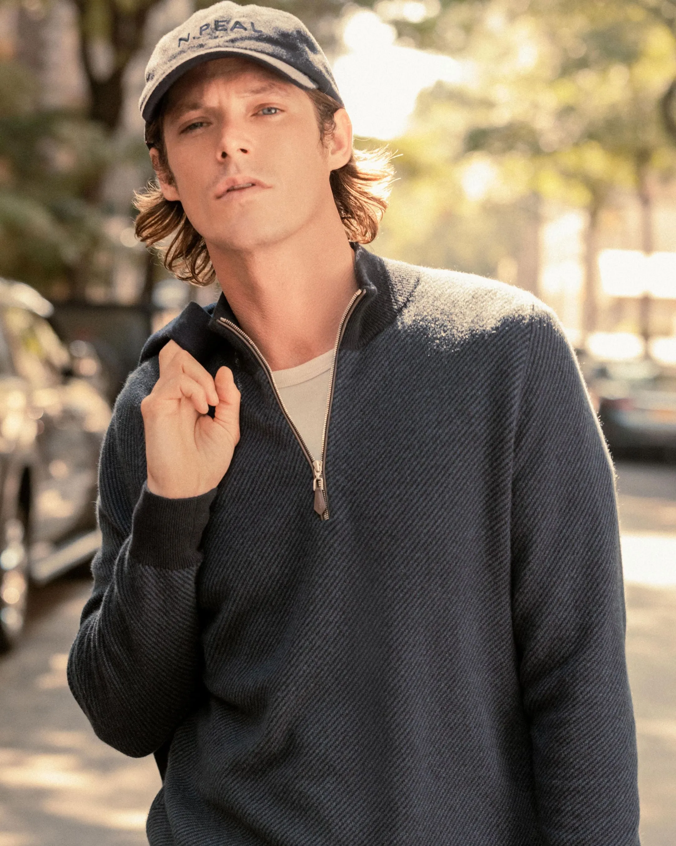 Unisex N.Peal Cashmere Cap Navy Blue